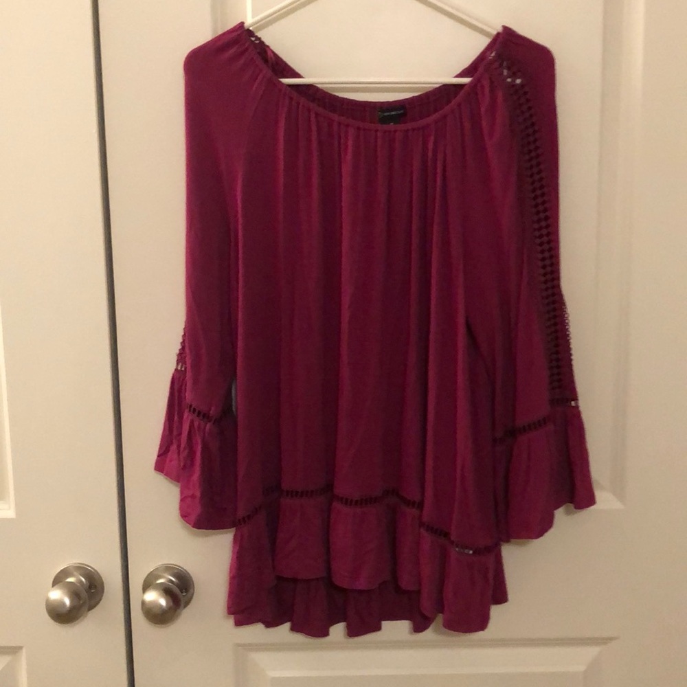 Long sleeve red blouse